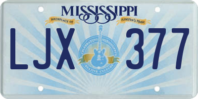 MS license plate LJX377