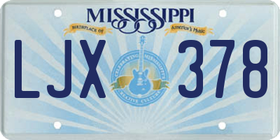 MS license plate LJX378