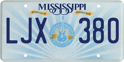 MS license plate LJX380