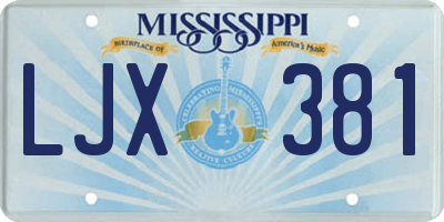 MS license plate LJX381