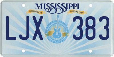 MS license plate LJX383