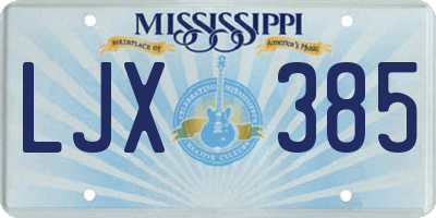 MS license plate LJX385