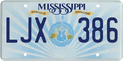 MS license plate LJX386