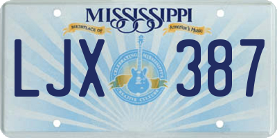 MS license plate LJX387