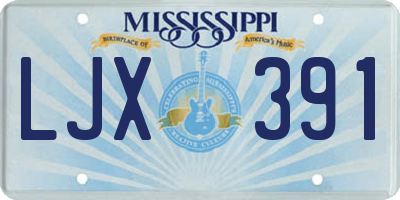 MS license plate LJX391