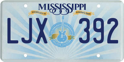 MS license plate LJX392