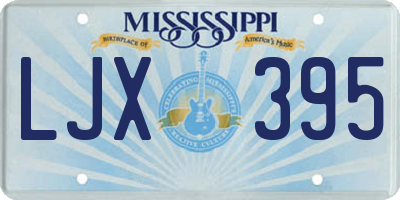 MS license plate LJX395