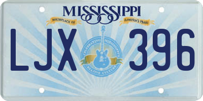 MS license plate LJX396