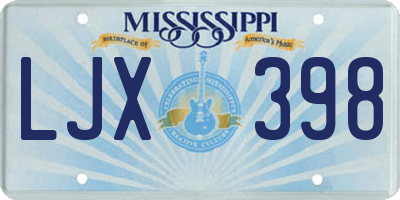 MS license plate LJX398