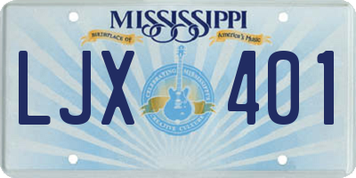 MS license plate LJX401