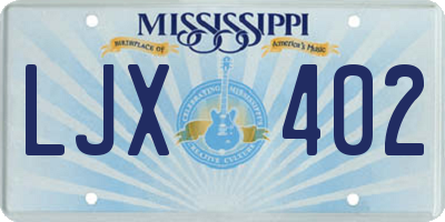 MS license plate LJX402