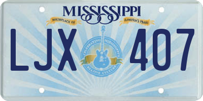 MS license plate LJX407