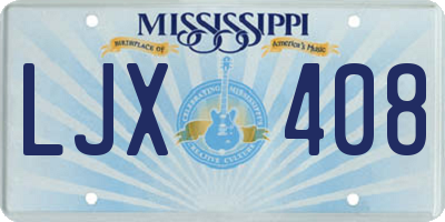 MS license plate LJX408
