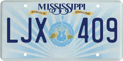MS license plate LJX409