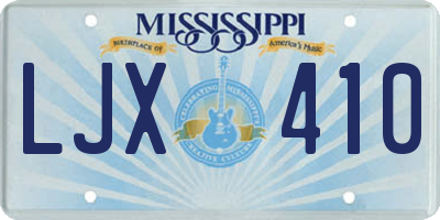 MS license plate LJX410