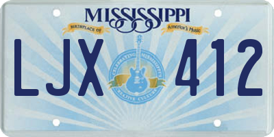 MS license plate LJX412