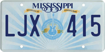 MS license plate LJX415