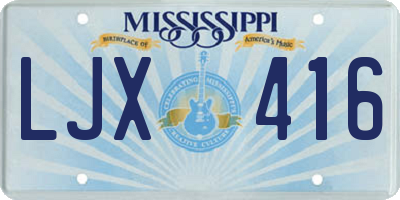 MS license plate LJX416