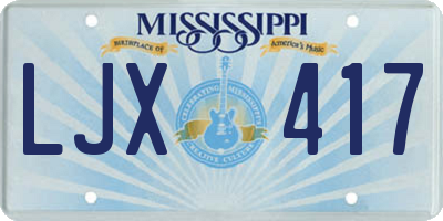 MS license plate LJX417