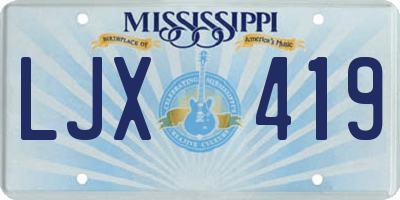 MS license plate LJX419