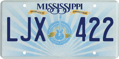 MS license plate LJX422