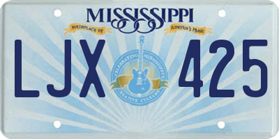 MS license plate LJX425
