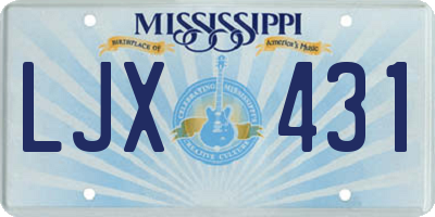 MS license plate LJX431