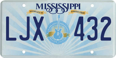 MS license plate LJX432