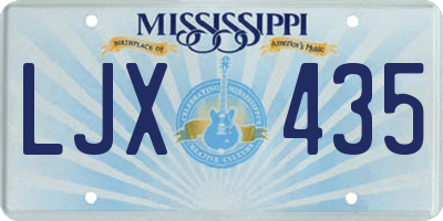 MS license plate LJX435