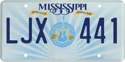 MS license plate LJX441