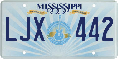 MS license plate LJX442