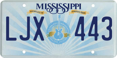 MS license plate LJX443