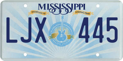 MS license plate LJX445