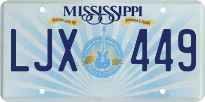 MS license plate LJX449