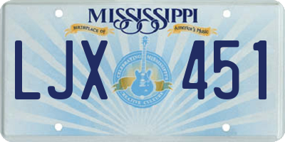 MS license plate LJX451