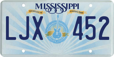 MS license plate LJX452