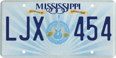 MS license plate LJX454