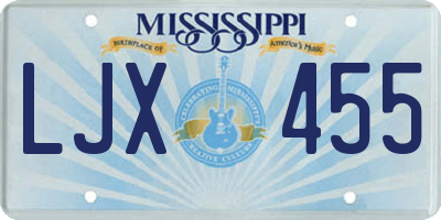 MS license plate LJX455