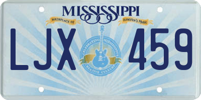 MS license plate LJX459