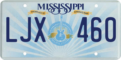MS license plate LJX460