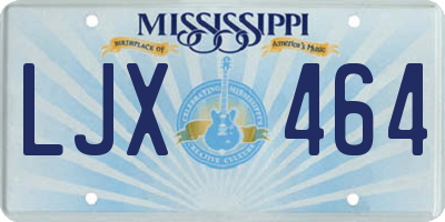 MS license plate LJX464