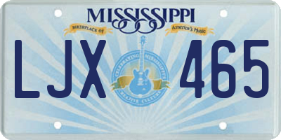 MS license plate LJX465