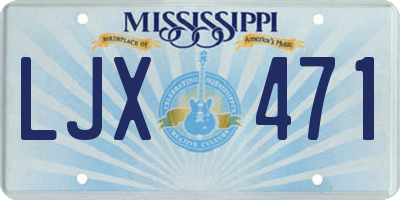MS license plate LJX471
