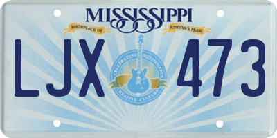 MS license plate LJX473
