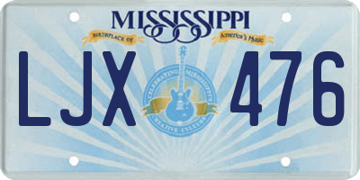 MS license plate LJX476