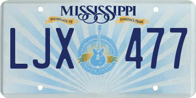 MS license plate LJX477