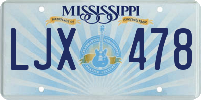 MS license plate LJX478