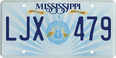 MS license plate LJX479