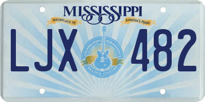 MS license plate LJX482