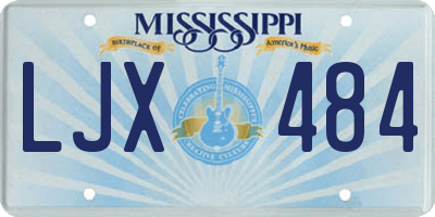 MS license plate LJX484